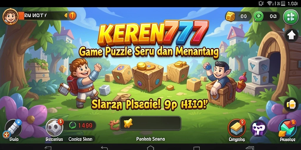Tangkapan layar gameplay KEREN777 yang menampilkan tantangan puzzle.
