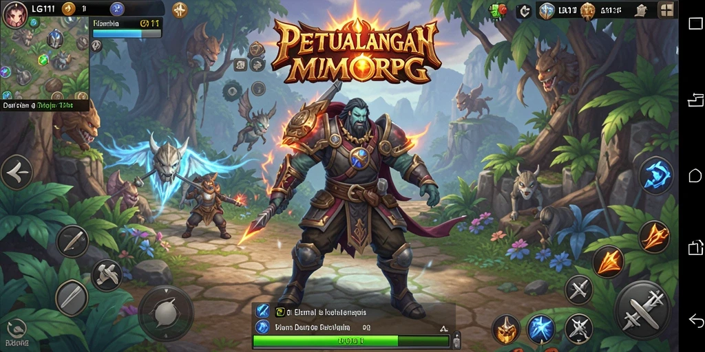 Screenshot gameplay LG111 menunjukkan aksi seru dalam pertempuran MMORPG.