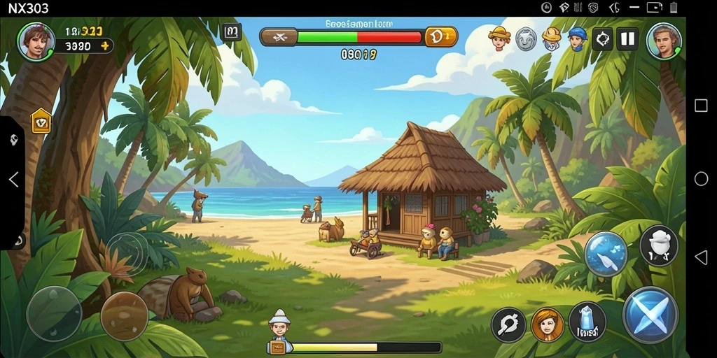 Tangkapan layar menunjukkan gameplay santai NX303 yang menyenangkan.