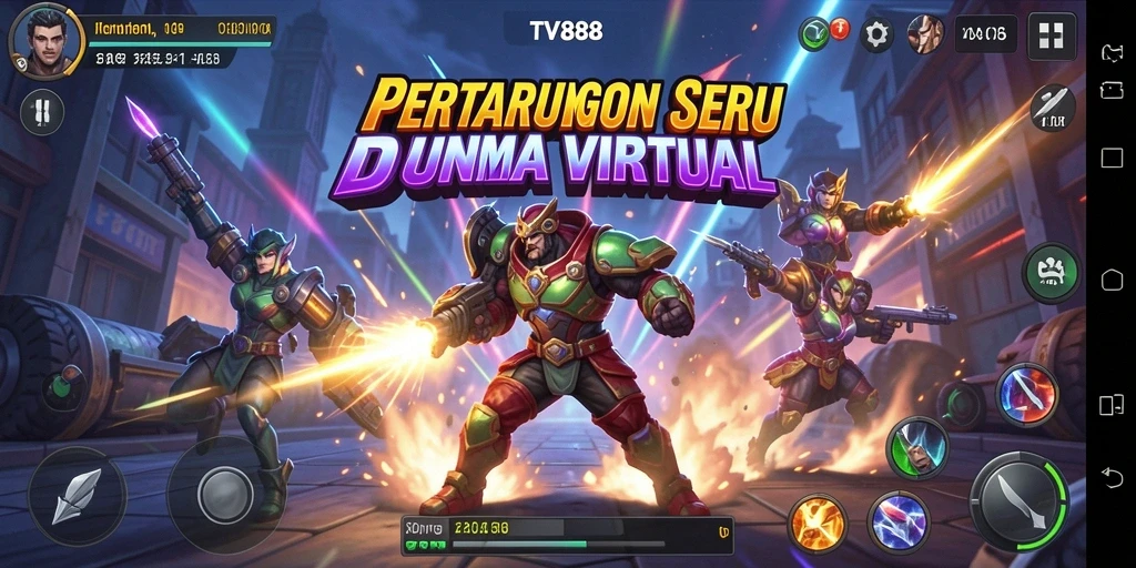 Tampilan screenshot TV888 menampilkan aksi pertarungan yang mendebarkan.