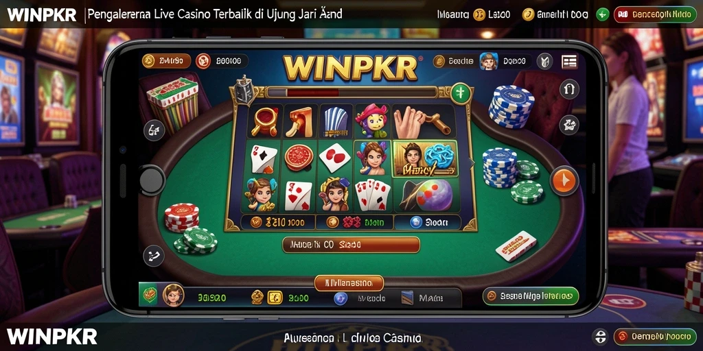 Screenshot WINPKR menampilkan gameplay Live Casino yang seru dan interaktif.